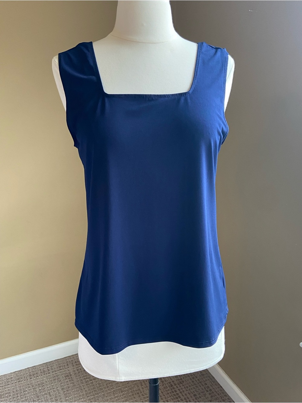 Brigitte Brianna  Square‎ Neck Navy Top Large, Coastal, Minimalist, Beach Pics